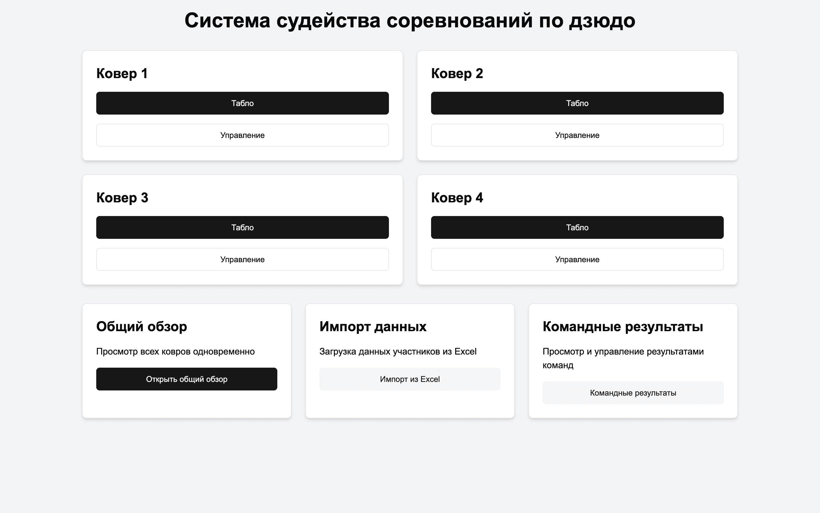 Дзюдо — шаблон системы судейства соревнований — обложка