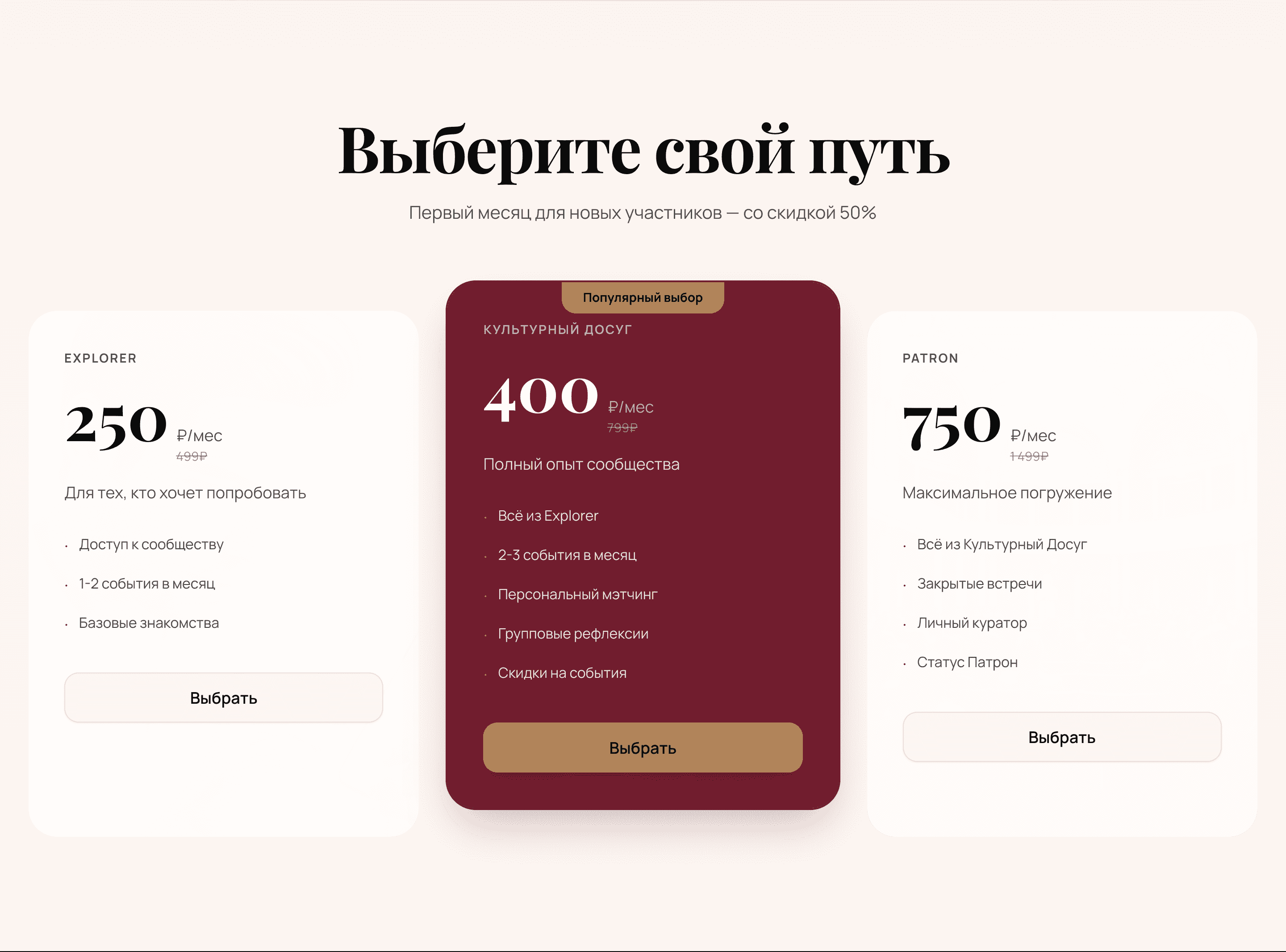 Культурный Досуг — шаблон лендинга клуба по подписке — 5