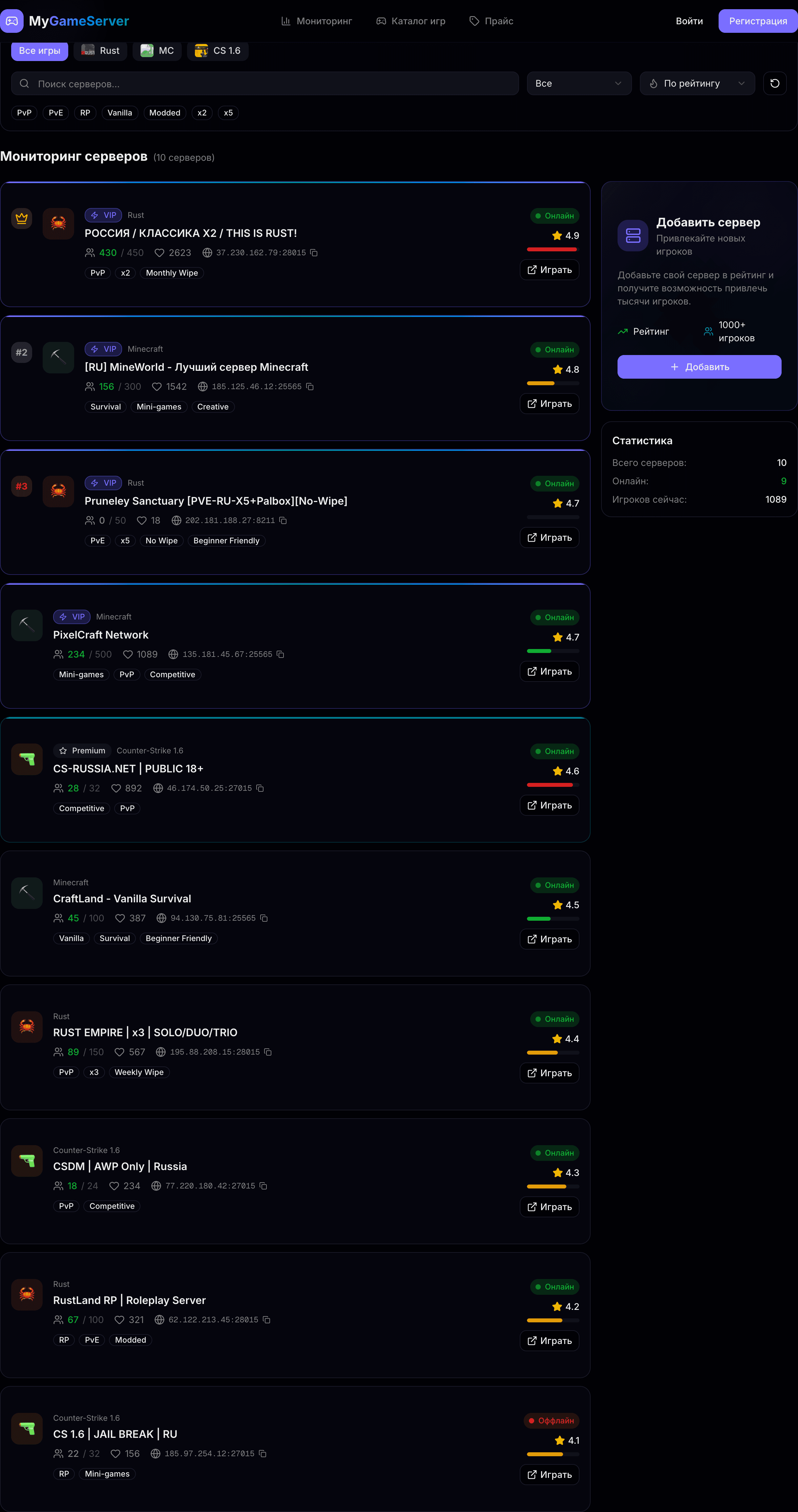 MyGameServer — шаблон мониторинга игровых серверов — 4