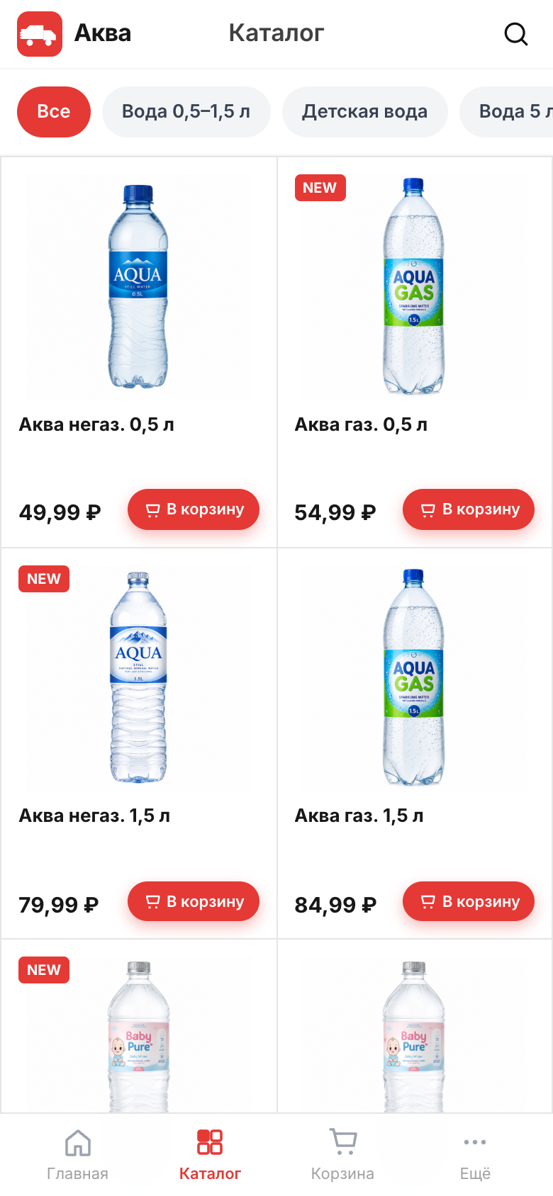 Аква — PWA для заказа и доставки воды — 2