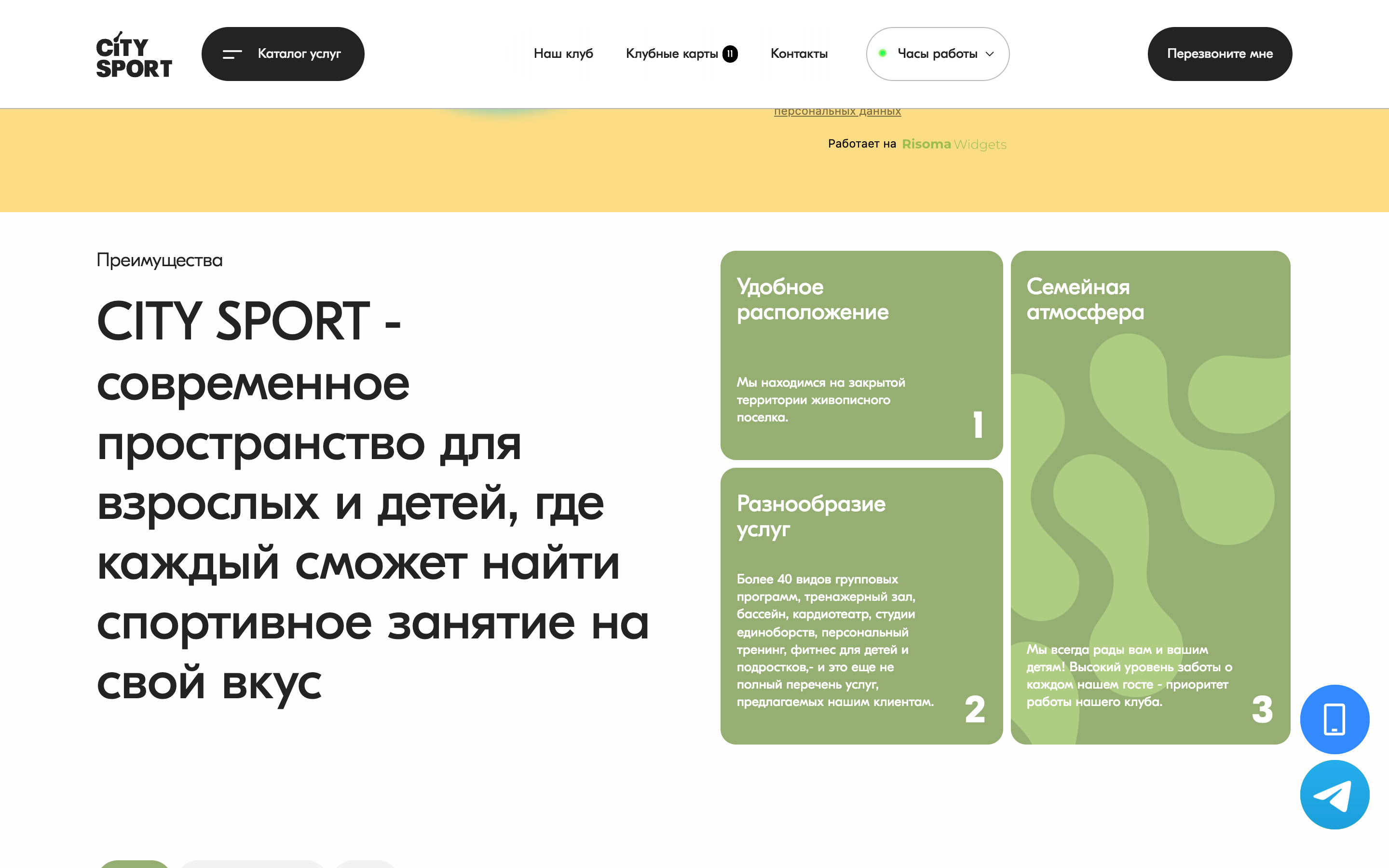 City Sport — сайт семейного фитнес-клуба Fitness&SPA — 4