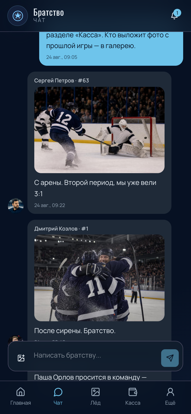 Ледовое Братство — PWA для хоккейной команды — 3